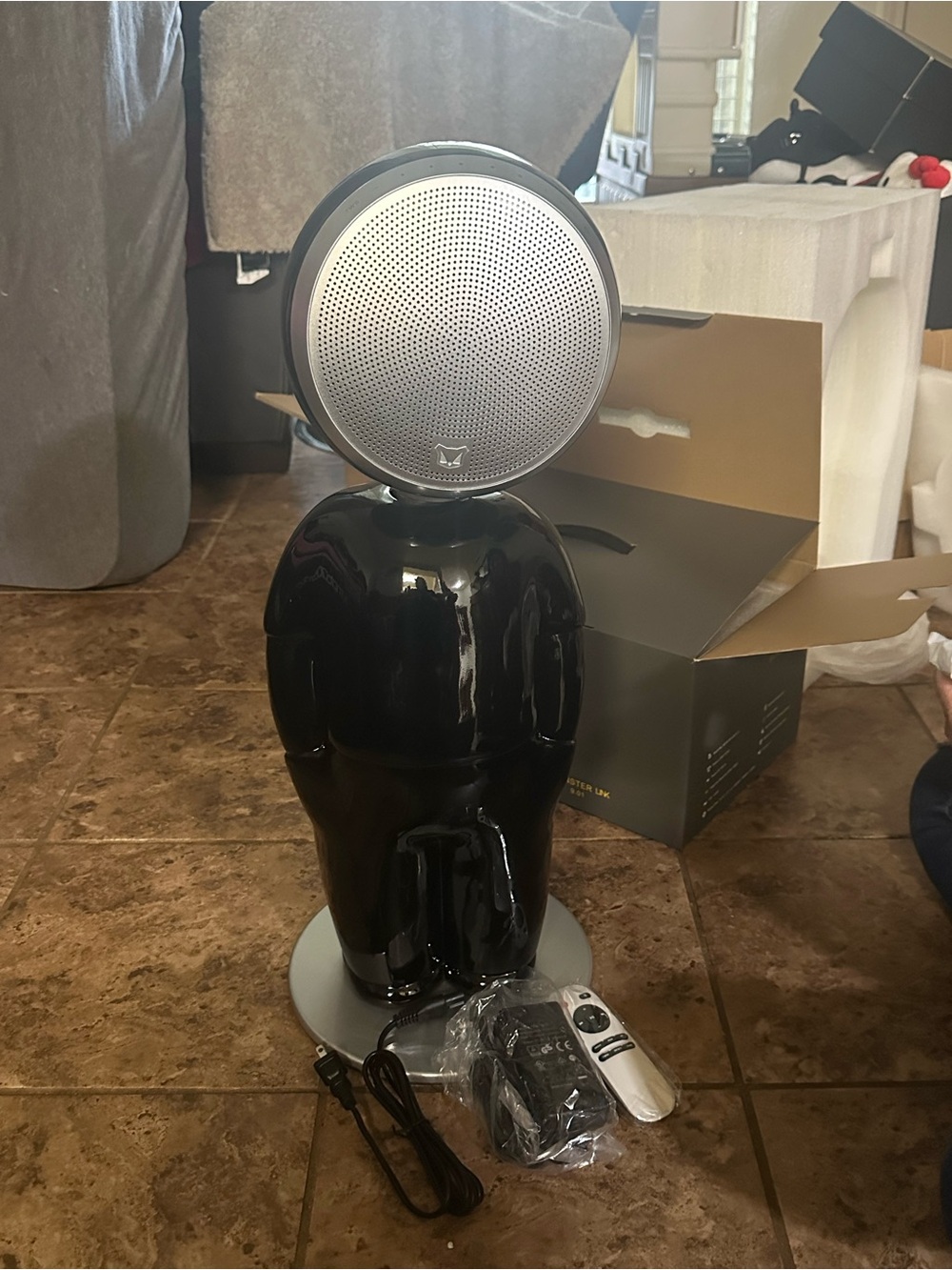 Novelty Black Portable Boombox Speaker with Silver Grill - Designer Style